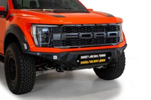 Ford Raptor Bumper - Front - Addictive Desert Designs - Bomber Front Bumper w/ Dual 20IN LED Mounts - Hammer Black with Satin Black Panels - `21-`27 Ford Raptor Bumper - Front - Addictive Desert Designs - Bomber Front Bumper w/ Dual 20IN LED Mounts - Hammer Black with Satin Black Panels - `21-`27
